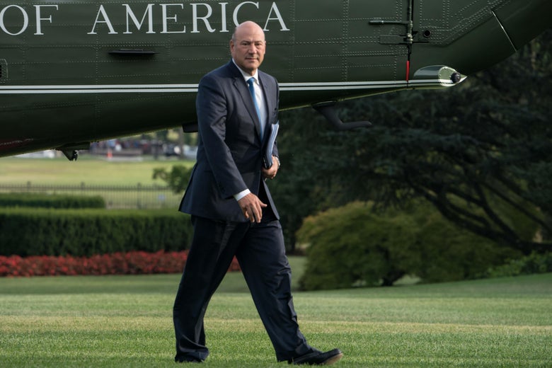 White House economic adviser Gary Cohn walks to the White House in Washington, DC, on August 30, 2017 upon return from Springfield, Missouri, where President Donald Trump spoke about tax reform.